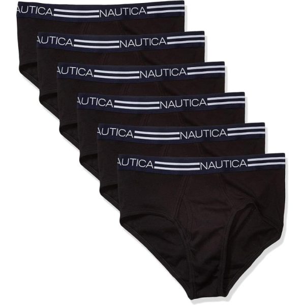 Nautica Men’s Cotton Classic Multipack Briefs(Black- 6 Pack) - Nautica ...