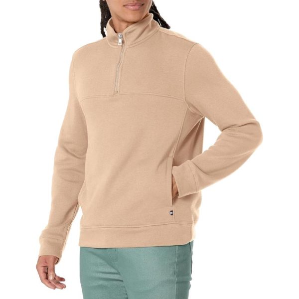 Nautica Mens Quarter Zip Sweatshirtmilitary Tan Nautica Sales 7421