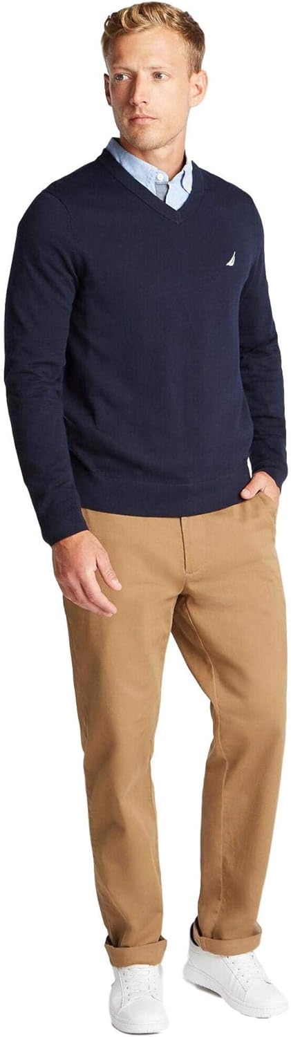 Nautica Mens Classic Fit Navtech Soft V Neck Sweaterfallwinter 2024 Navy Seas Nautica Sales 5398