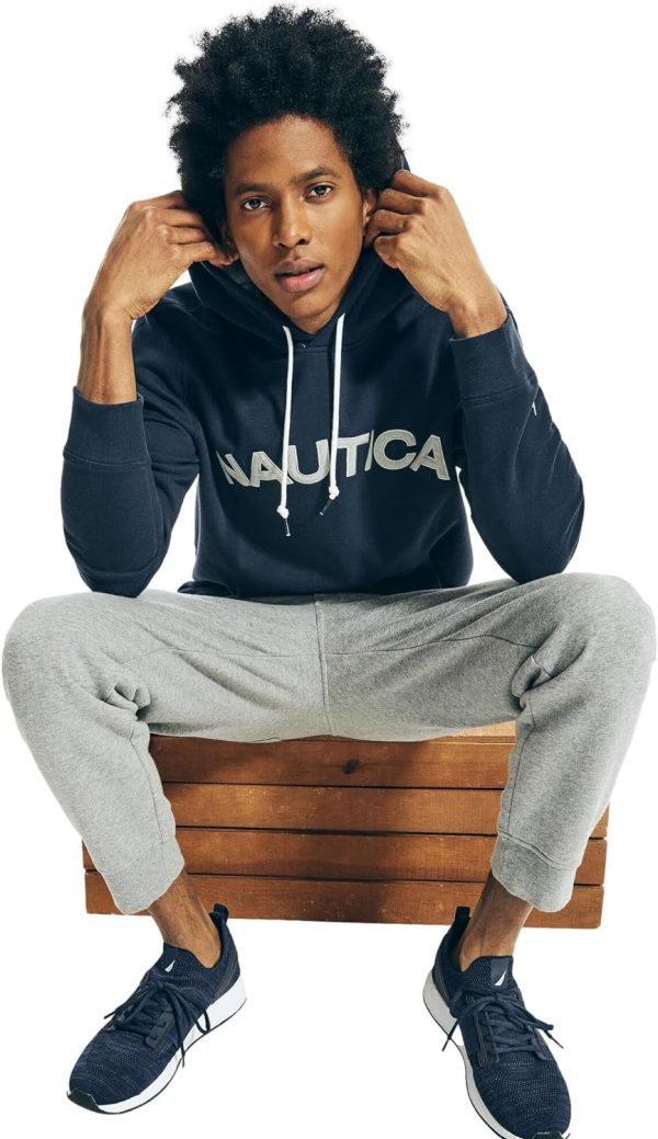 Nautica Men’s J-Class Logo Fleece Hoodie((Fall/Winter 2024) Navy Seas ...