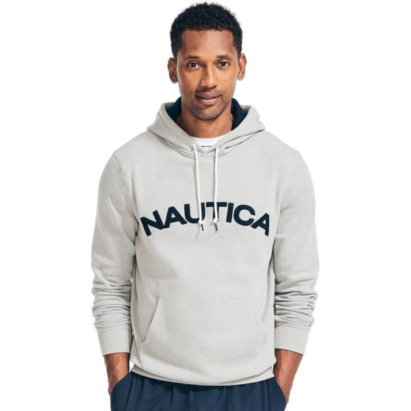 Nautica Men’s J-Class Logo Fleece Hoodie((Fall/Winter 2024) Smoke Grey ...