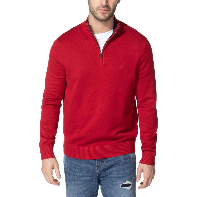 Nautica Men’s Quarter-Zip Sweater(Nautica Red) - Nautica Sales